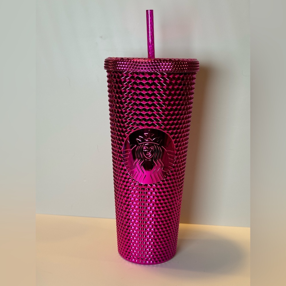Hot Pink Studded Starbucks Tumbler